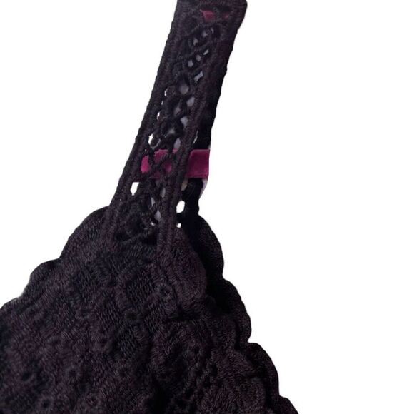 POL Lace Tank Black Crochet Peplum Boho Festival NEW - Picture 9 of 11